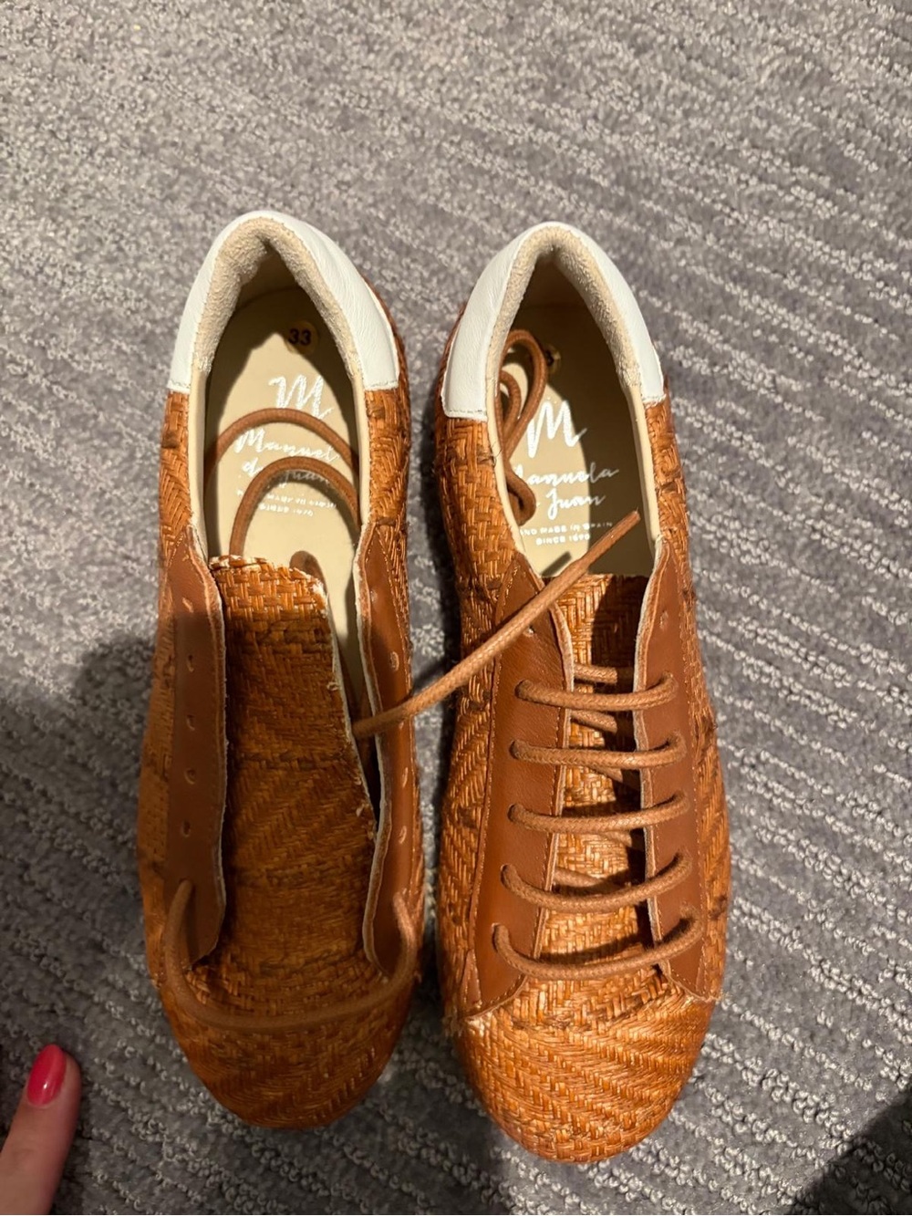 Kids Woven Leather Lace up Dress Shoes